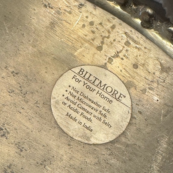 Silver Gravy Boat and Tray with Beaded Trim Biltmore Estate Serve Ware Vintage - Picture 8 of 10